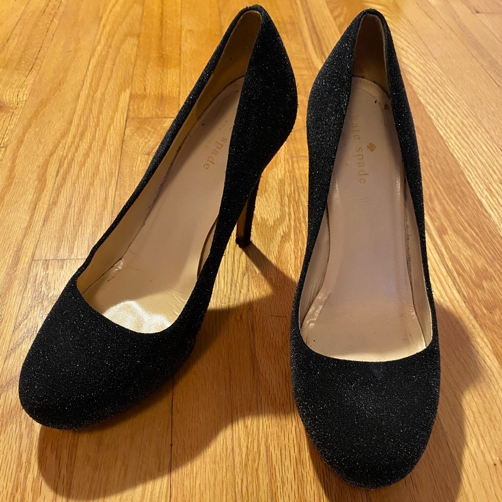 Kate Spade Black Sparkle heels size 7.5